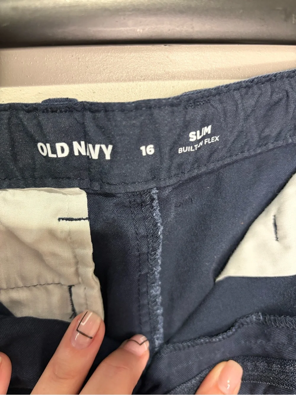Kids Old Navy Classic Navy Straight-Leg Chinos  Built in Flex Waist - Size 16